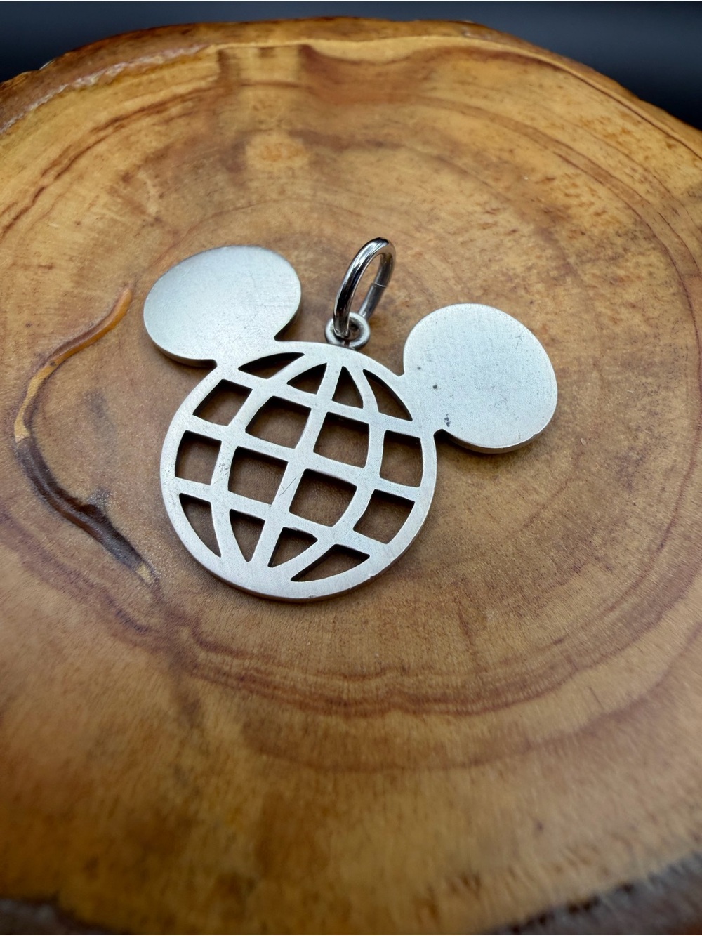 3.1g Vintage Sterling Silver Disney Globe Mouse Charm Pendant 1980’s